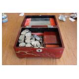 ANTIQUE MUSIC BOX W/ TONS OF BICENTENNIAL QUARTERS
