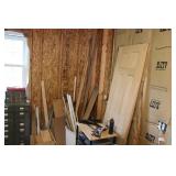 ASSORTED LUMBER, SOLID OAK DOOR - BUYER MUST LOAD