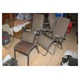 (2) LOUNGE CHAIRS & PATIO STOOL