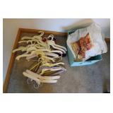 RUBBERMAID STORAGE BIN & CLOTHES HANGERS