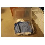 UNDERBED STORAGE TOTE W/ WOMEN'S CLOTHES