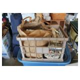 CRATE W/ SEASHELLS & MINIATURE BUCKETS