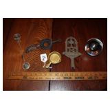 COLLECTIBLE PAPERWEIGHT, MINI BRASS SKILLET, ETC