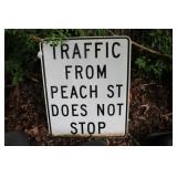 TRAFFIC FROM PEACH STREET DOES NOT STOP SIGN