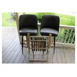 (2) STOOLS & FOLDING CHAIR