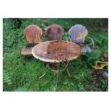 (3) VINTAGE PATIO CHAIRS & TABLE