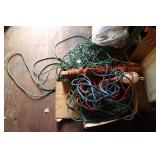 BOX OF ELECTRIC CORDS & LIGHT