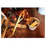 BOX OF ELECTRIC CORDS & LIGHT