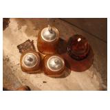 GLASS CANISTERS, PLATE, AND ASHTRAYS