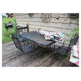 PATIO TABLE & (6) CHAIRS W/ UMBRELLA