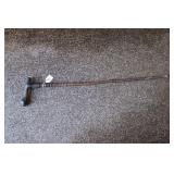 HAND CARVED WOODEN CANE W/ ENGRAVED "E" - 40"