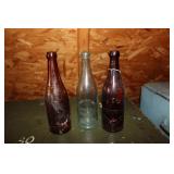 (3) ANTIQUE GLASS BOTTLES