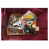 TOTES OF ASSORTED SPORTSMAN ITEMS- HOLSTERS & MORE