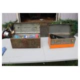 TWO METAL TOOLBOXES,- ONE W/ PNEUMATIC TOOLS