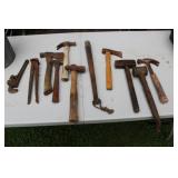 BUCKET OF HAMMERS, HATCHETS & MORE