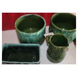 ASSORTED CERAMIC PLANT POTS AND PITCHER