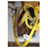 ASSORTED ROPES, CHAINS, AND RATCHETS