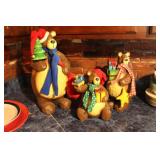 (3) WOODEN BEARS