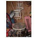 METAL TABLE & (2) CHAIRS
