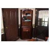 ANTIQUE WOODEN CORNER CABINET