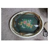 (4) FLORAL SERVING TRAYS