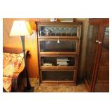 FOUR SECTION LEAD GLASS BARRISTER BOOKCASE