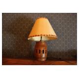 WOODEN TABLE LAMP - 25" TALL