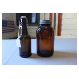 AMBER DURAGLASS MASON JAR & BOTTLE