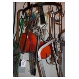 CAST IRON HANGER W/ ASSORTED KITCHEN ITEMS