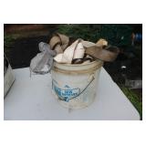 BUCKET OF RATCHET STRAPS