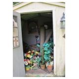 CONTENTS OF SHE SHED - WICKER , FAUX PLANTS & MORE