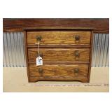 SALESMAN SAMPLE CARVED 3 DRAWER CHEST
