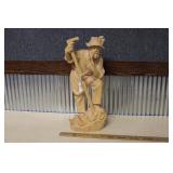 HOLZSCHNITZEREI FARMER WITH SCYTHE WOOD SCULPTURE