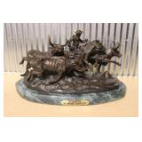 FREDERIC REMINGTON "THE STAMPEDE" BRONZE STATUE