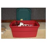 TOTE OF CHRISTMAS DECORATIONS