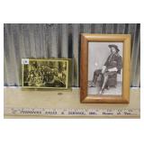 ANTIQUE POSTCARD & FRAMED PHOTO