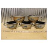 (5) ROWE POTTERY WORKS 2003 HANDLED BOWLS