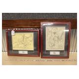 (2) CIVIL WAR FRAMED BULLETS & MAPS W/ COA