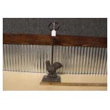 VINTAGE CAST IRON ROOSTER DOOR STOP W/ HANDLE 20"