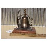 BRASS SHIP WHEEL BELL - NAUTICAL