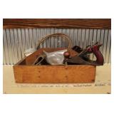 WOODEN TOOL CRATE W/ TOOLS