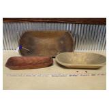 HAND CARVED WOODEN DOUGH BOWLS