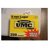 (250) RDS OF REMINGTON UMC 9MM LUGER 115GR.