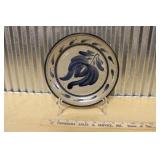 SALT GLAZED COBALT BLUE PLATE