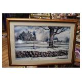 (2) FRAMED WINTER HOMESTEADS BY N. P. SANTORLERI?