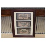 FRAMED $5, $10, $20 CONFEDERATE NOTES