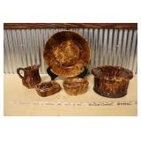 MOTTLED BROWN ROCKINGHAM GLAZE POTTERY