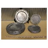 CROWN CASTE LTD. PEWTER BREAD & DINNER PLATES
