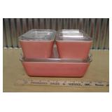 PYREX PINK REFRIGERATOR DISH SET