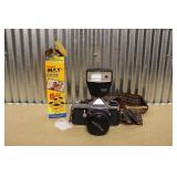 ASAHI PENTAX FILM CAMERA W/ AF160 FLASH UNIT